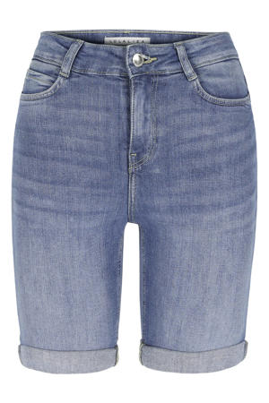 slim regular waist short medium blue denim