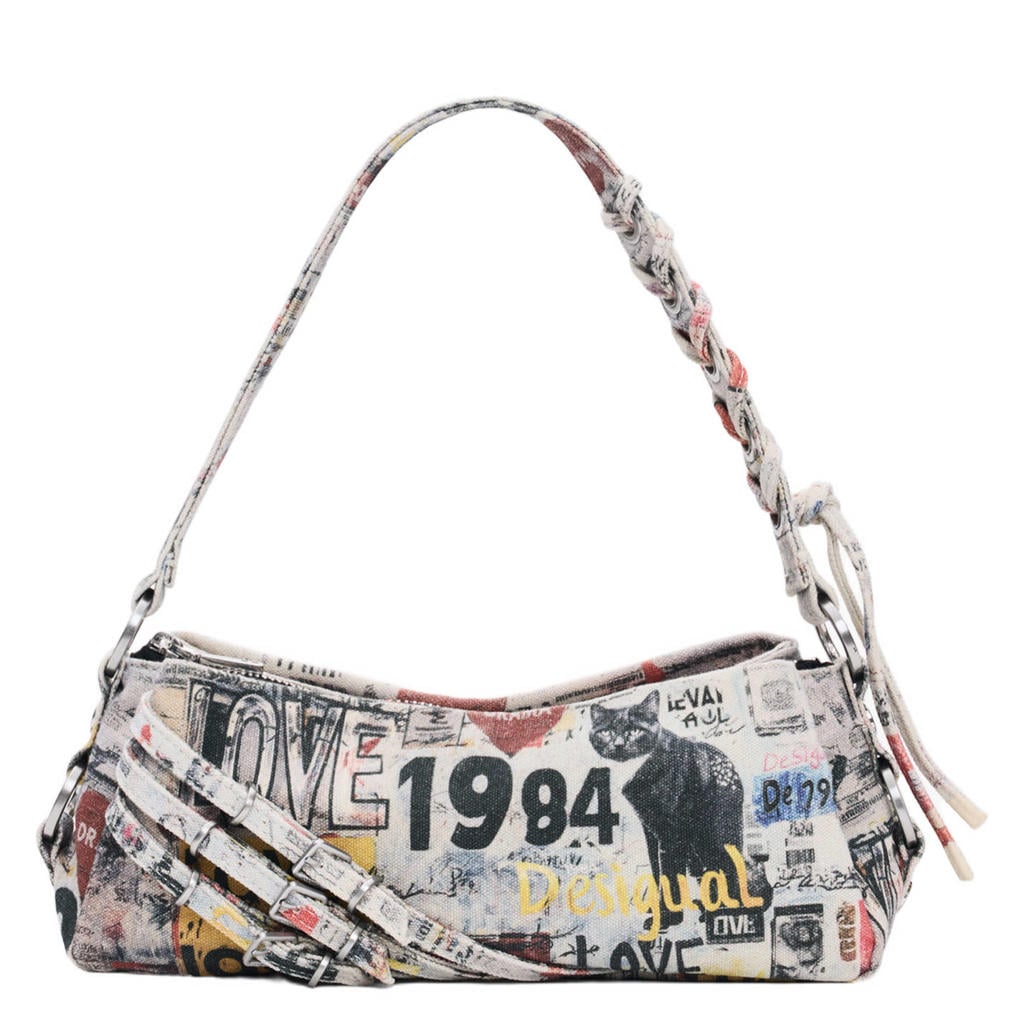 Desigual denim schoudertas met print multi
