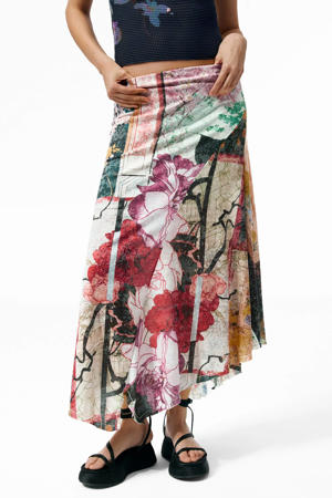 midi rok met print - meerkleurig