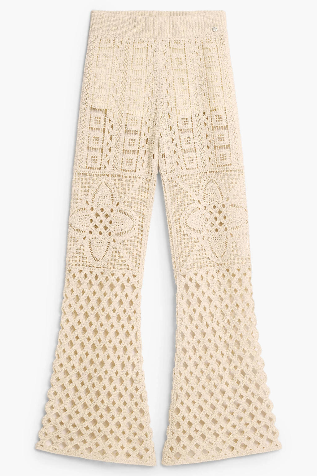 Desigual gehaakte flared broek - beige