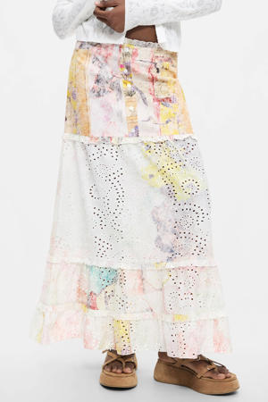 broderie midi rok met print Plus Size - meerkleurig