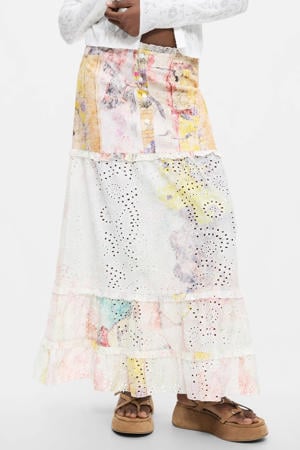 broderie midi rok met print Plus Size - meerkleurig
