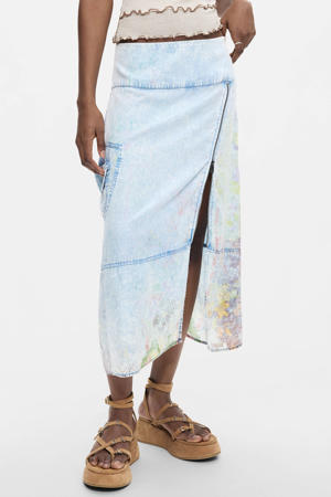 lyocell midi rok - lichtblauw denim