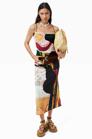 midi zomerjurk met print - meerkleurig