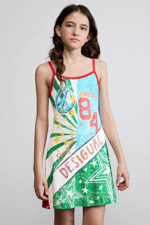 korte zomerjurk met print - rood