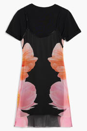 thumbnail: Desigual gebloemde T-shirtjurk korte jurk zwart