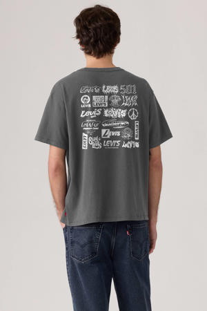 relaxed T-shirt met backprint grijs