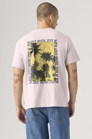 regular T-shirt met backprint lichtroze