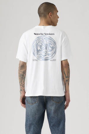 regular T-shirt met backprint wit