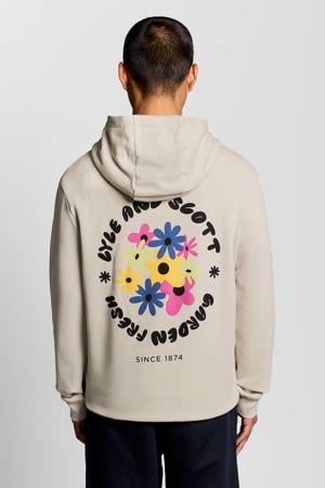 hoodie met backprint beige