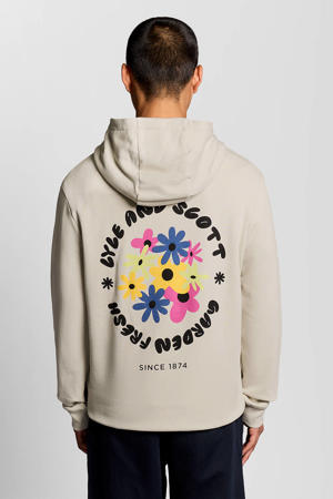 hoodie met backprint beige