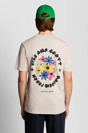 regular T-shirt met backprint beige