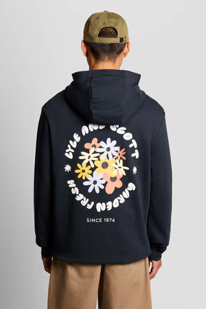hoodie met backprint donkerblauw