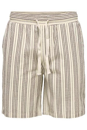 ONSCRUZ gestreepte casual short beige