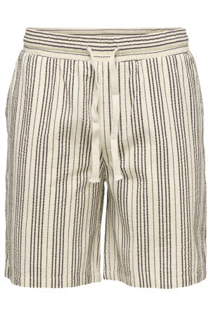 ONSCRUZ gestreepte casual short beige