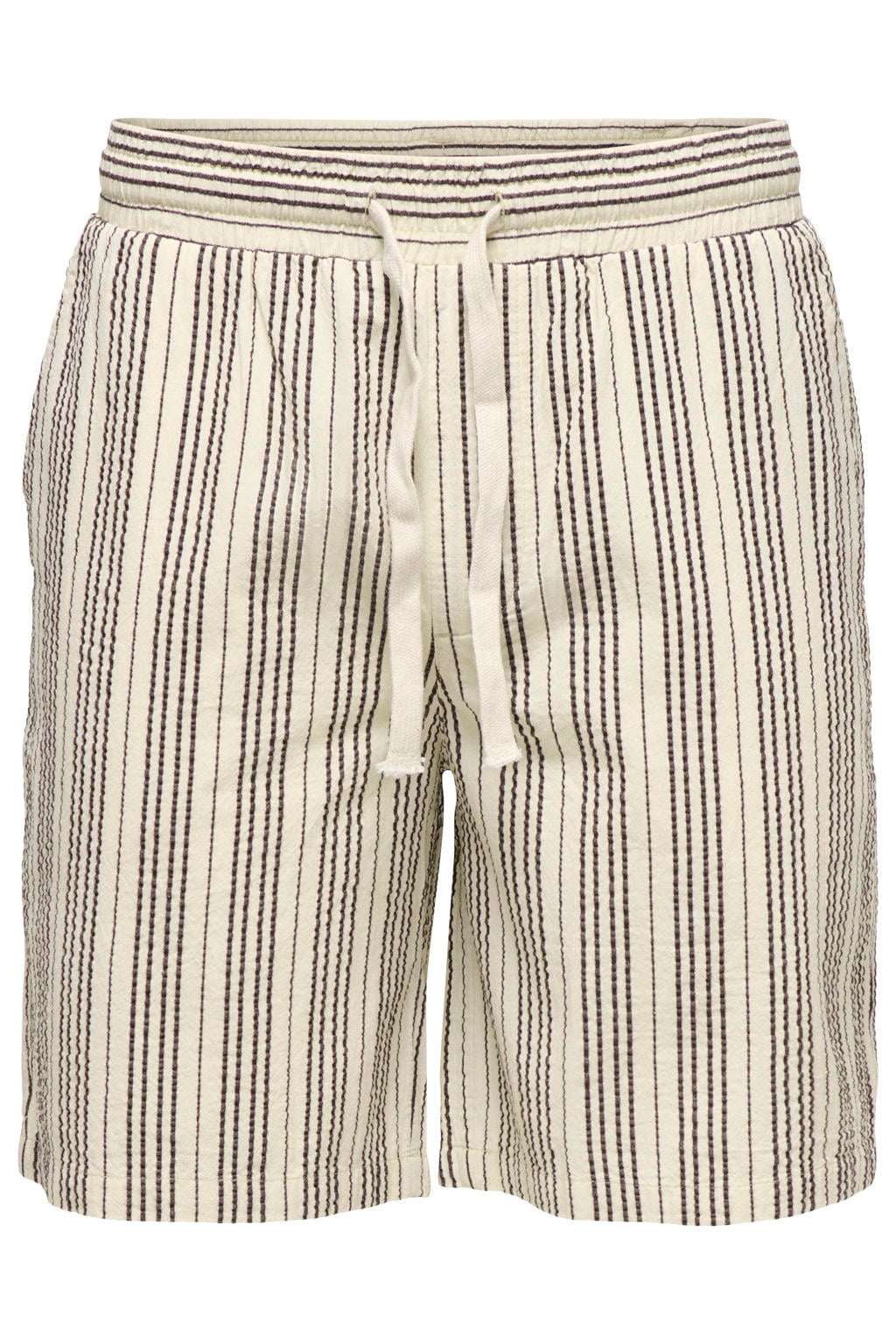 ONLY & SONS ONSCRUZ gestreepte casual short beige