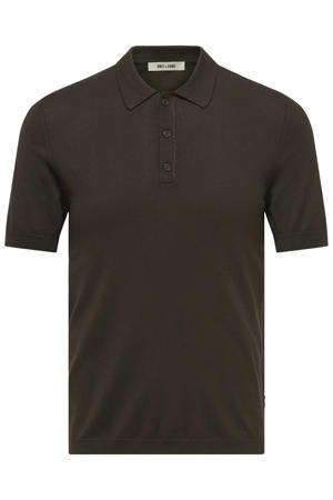 regular polo gebreid bruin