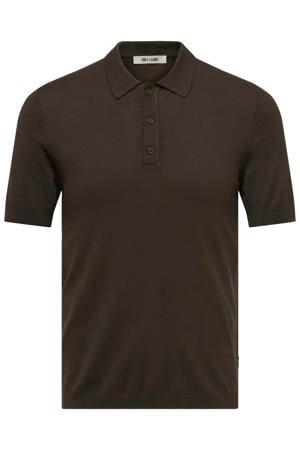 regular polo gebreid bruin