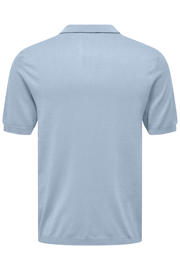 thumbnail: ONLY & SONS regular polo gebreid blauw