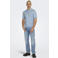 ONLY & SONS regular polo gebreid blauw