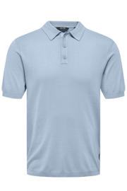 thumbnail: ONLY & SONS regular polo gebreid blauw