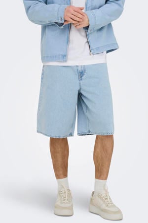 loose fit denim short - lichtblauw