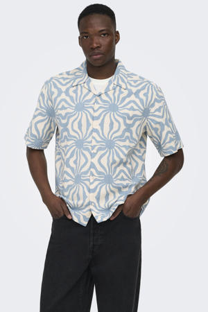 relaxed casual overhemd blauw