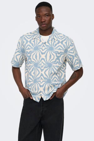 relaxed casual overhemd blauw