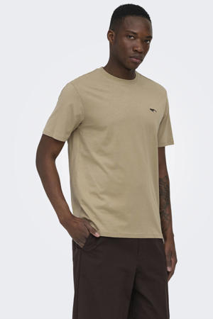 regular T-shirt lichtbruin
