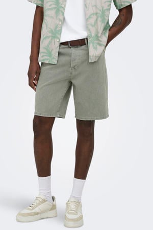 Onsedge Green 7979 Tai Dnm Shorts Noos denim straight regular waist short groen