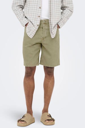 ONSEDGE straight denim short groen