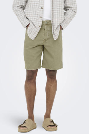 ONSEDGE straight denim short groen