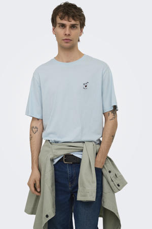 regular T-shirt blauw
