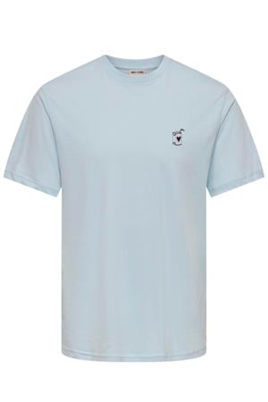 regular T-shirt blauw
