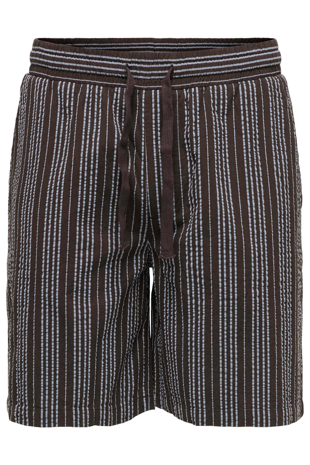 ONLY & SONS ONSCRUZ gestreepte casual short bruin