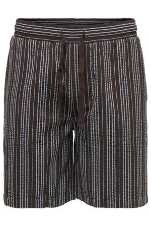 ONSCRUZ gestreepte casual short bruin