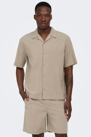 relaxed casual overhemd beige