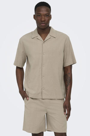 relaxed casual overhemd beige
