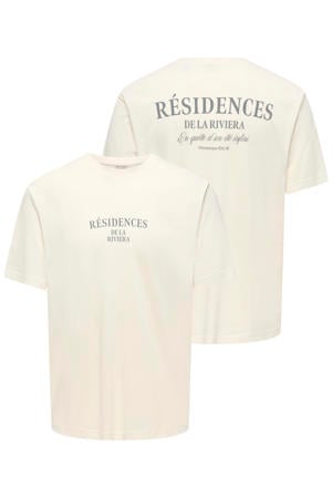 relaxed T-shirt met backprint ecru