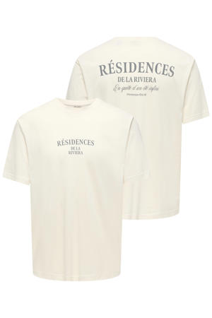 relaxed T-shirt met backprint ecru