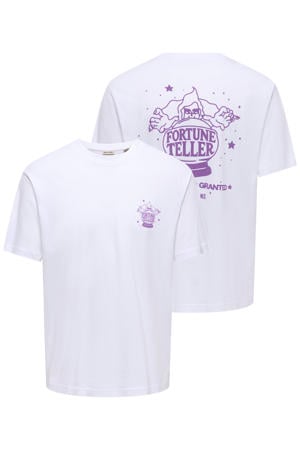 relaxed T-shirt met backprint wit