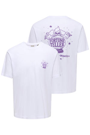 relaxed T-shirt met backprint wit