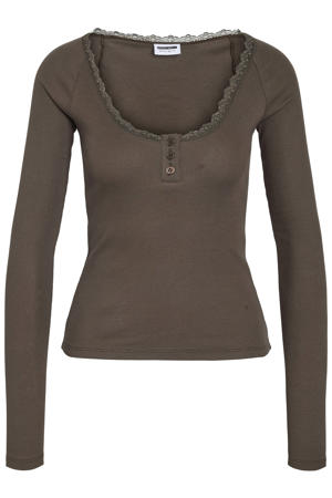 regular fit longsleeve Plus Size - bruin