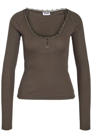 regular fit longsleeve Plus Size - bruin