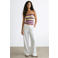 MANGO TEEN strapless top gebreid paars