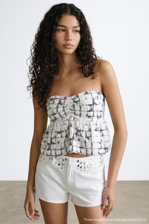 strapless top ecru