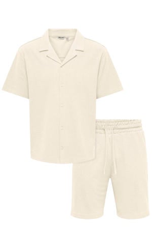 regular casual overhemd met short ecru