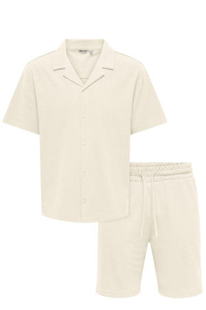 regular casual overhemd met short ecru