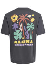 thumbnail: ONLY & SONS relaxed T-shirt met backprint - grijs pinstripe