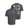 ONLY & SONS relaxed T-shirt met backprint - grijs pinstripe